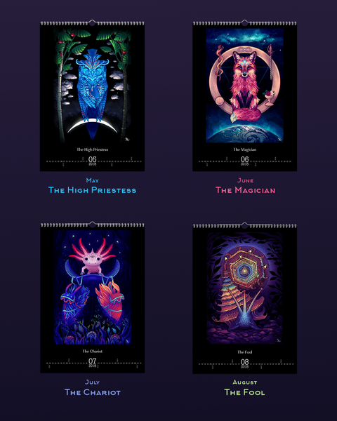 Major Arcana Illustrations Calendar 2018