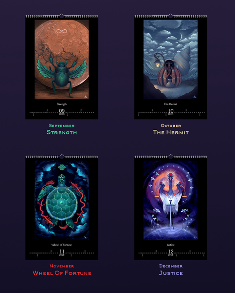 Major Arcana Illustrations Calendar 2018