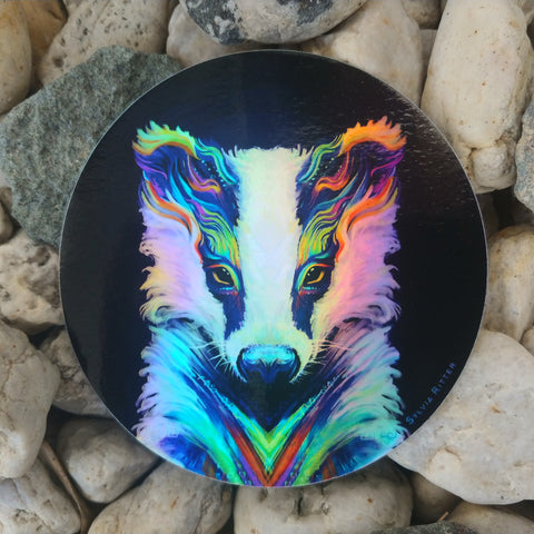 Breezy Badger - Holographic Sticker