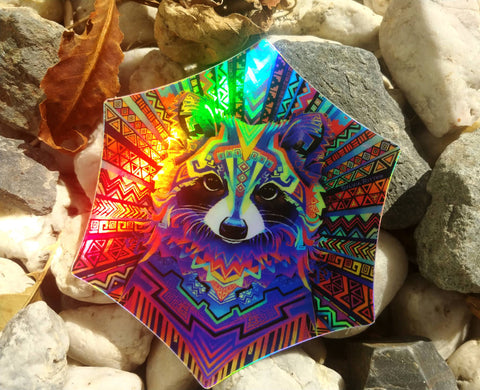 Raring Ringtail - Holographic Sticker