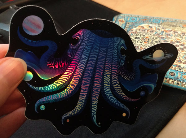 Cosmic Cuttlefish - Holographic Sticker