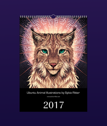 Ubuntu Animal Illustrations Calendar 2017