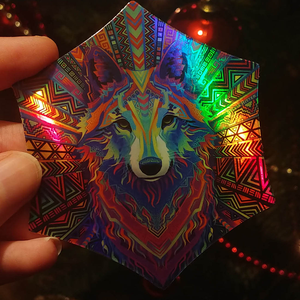 Wakeful Wolf - Holographic Sticker