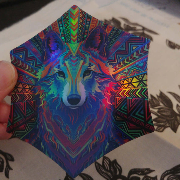 Wakeful Wolf - Holographic Sticker
